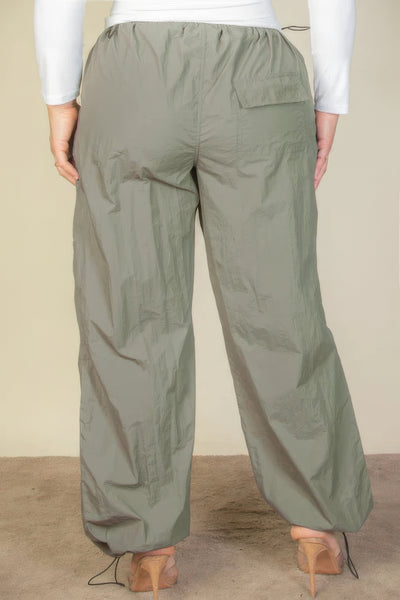 Drawstring Waist Parachute Pants