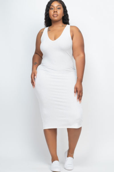 Ribbed Sleeveless Bodycon Midi Dress