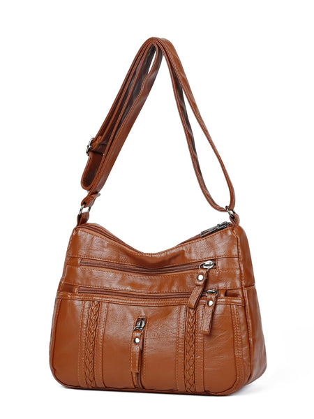 PU Leather Adjustable Strap Shoulder Bag