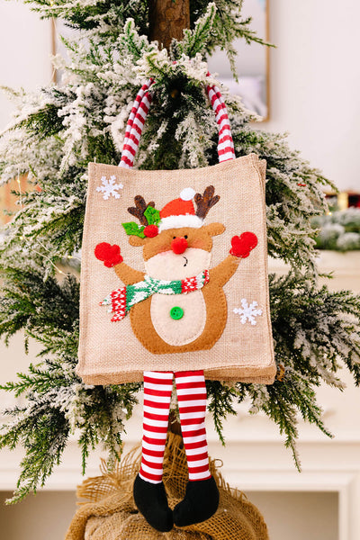 4-Pack Christmas Gnome Graphic Striped Gift Bag