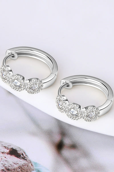 Moissanite 925 Sterling Silver Huggie Earrings