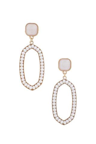 Beaded Oval Post Drop Earring - FabulousFixx